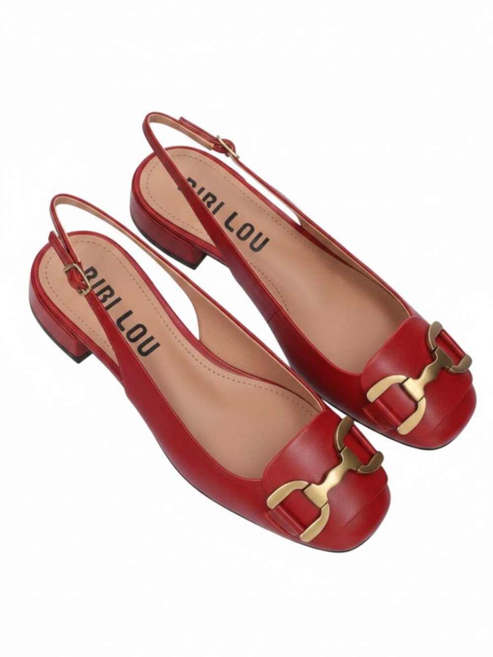 NEW BIBI LOU Vela 25 Pumps Women's  Size US9 EU39 Carmin Red Leather Slingback